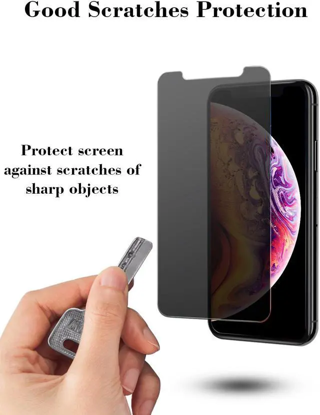 Alt view image 3 of 6 - TeckRoot iPhone Xs Max Privacy [1 Pack ] Tempered Glass Screen Protector [Full Screen] [High Definition] [Bubble Free] [Anti-Scratches] [Easy to Install] Phone Screen Guard