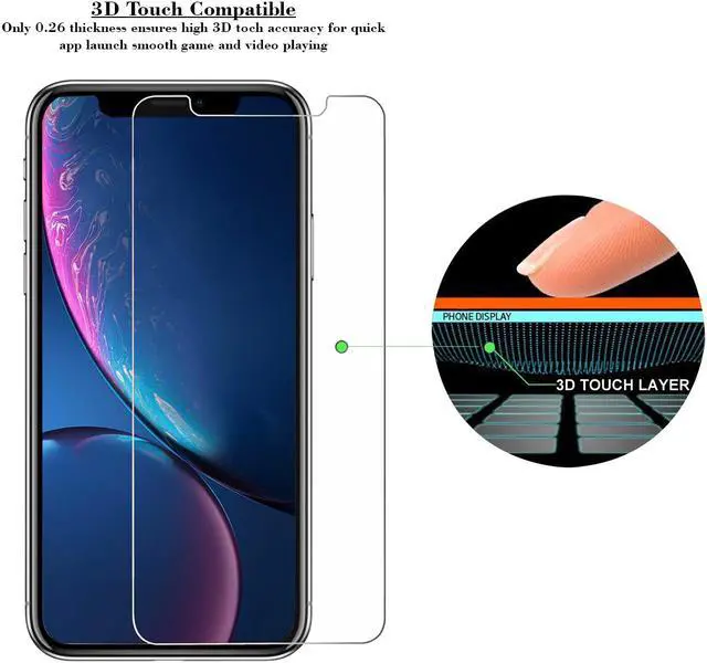 Alt view image 3 of 6 - TeckRoot iPhone XR [3 PACK] Tempered Glass Screen Protector ProShield Edition Full Screen] [High Definition] [Bubble Free] [Anti-Scratches] [Easy to Install]
