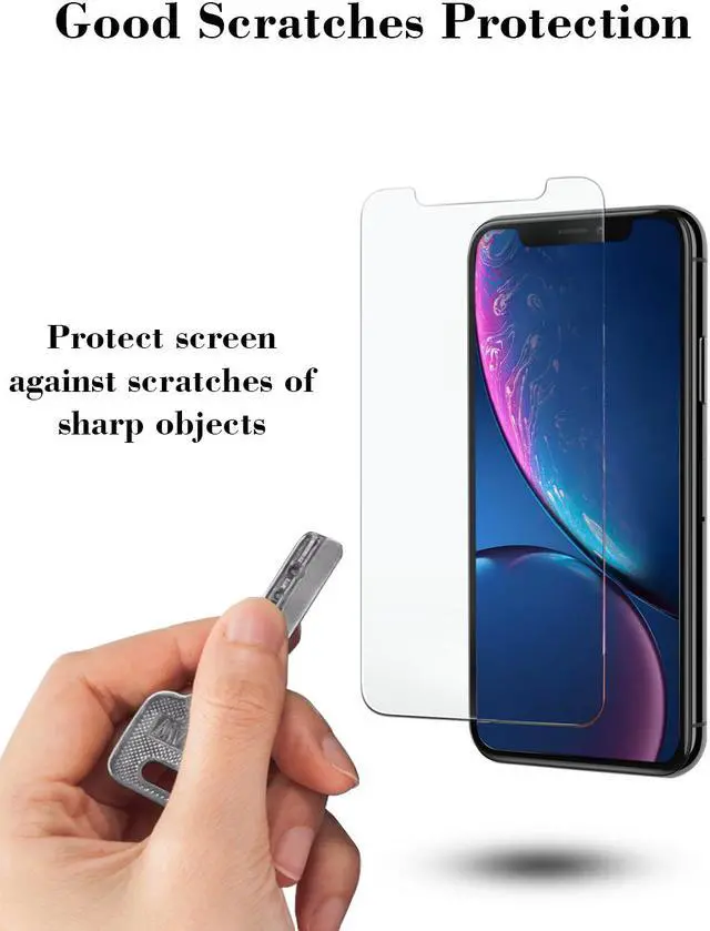 Alt view image 4 of 6 - TeckRoot iPhone XR [3 PACK] Tempered Glass Screen Protector ProShield Edition Full Screen] [High Definition] [Bubble Free] [Anti-Scratches] [Easy to Install]