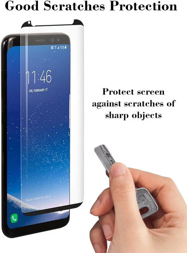Alt view image 3 of 6 - [3 Pack] TeckRoot Galaxy S8 Tempered Glass Screen Protector ProShield Edition [Edge to Edge Full Coverage] [Bubble Free] [Anti-Scratches] [Easy to Install]