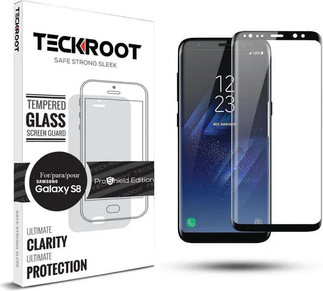 Alt view image 5 of 6 - [3 Pack] TeckRoot Galaxy S8 Tempered Glass Screen Protector ProShield Edition [Edge to Edge Full Coverage] [Bubble Free] [Anti-Scratches] [Easy to Install]