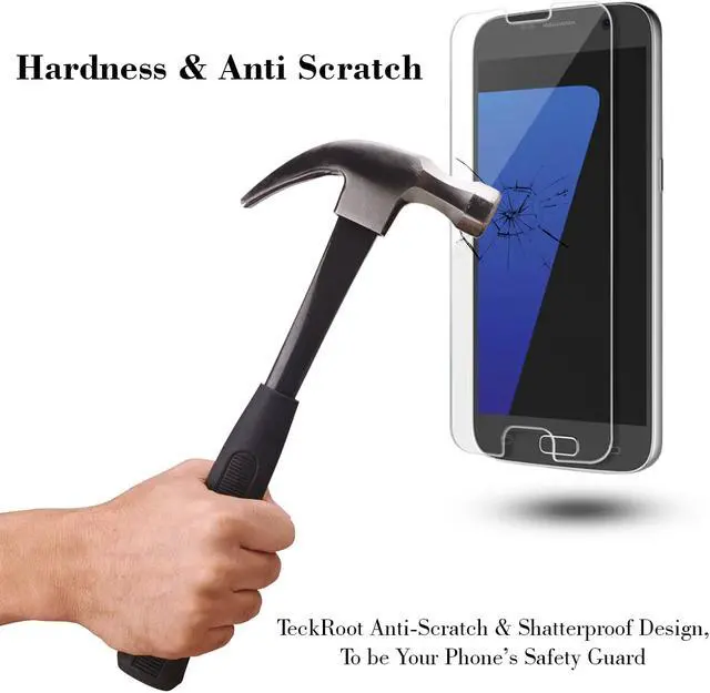 Alt view image 4 of 5 - [3 Pack] TeckRoot Galaxy S7 Tempered Glass Screen Protector ProShield Edition [0.3mm Ultra Thin 9H Hardness 3D Curved] [High Definition] [Bubble Free] [Anti-Scratches] [Easy to Install]