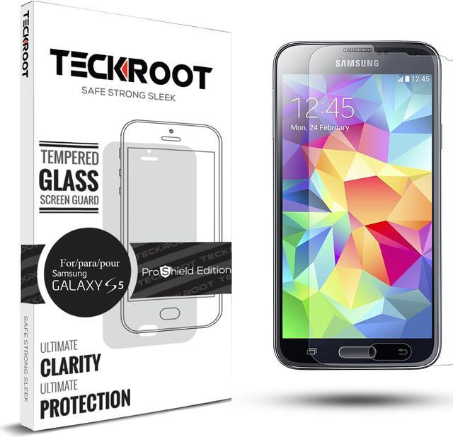 Main image of [3 PACK] TeckRoot Galaxy S5 Tempered Glass Screen Protector ProShield Edition [0.3mm Ultra Thin 9H Hardness 2.5D Round Edge] [High Definition] [Bubble Free]