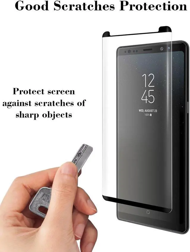 Alt view image 3 of 5 - [3 Pack] TeckRoot Galaxy Note 8 Tempered Glass Screen Protector ProShield Edition Clear HD Anti-Bubble Film [Full Screen Coverage] [Case Friendly] [Anti-Fingerprint]
