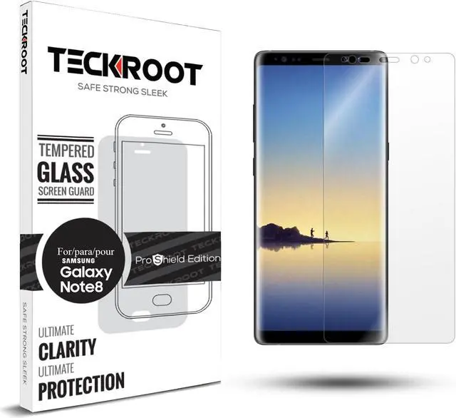 Main image of [3 Pack] TeckRoot Galaxy Note 8 Tempered Glass Screen Protector ProShield Edition Clear HD Anti-Bubble Film [Full Screen Coverage] [Case Friendly] [Anti-Fingerprint]