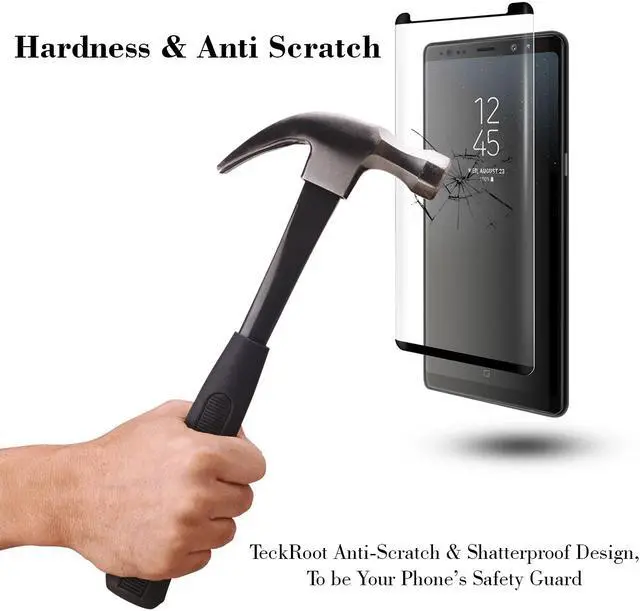 Alt view image 4 of 5 - [3 Pack] TeckRoot Galaxy Note 8 Tempered Glass Screen Protector ProShield Edition Clear HD Anti-Bubble Film [Full Screen Coverage] [Case Friendly] [Anti-Fingerprint]