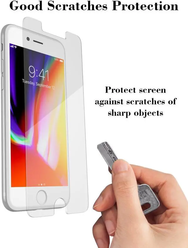 Alt view image 3 of 6 - [3 Pack] TeckRoot iPhone 8 Screen Protector Tempered Glass 9H Hardness,Scratch Proof,Double Defence Technology,Case Friendly,3D Touch,Anti-Fingerprint and Bubble Free