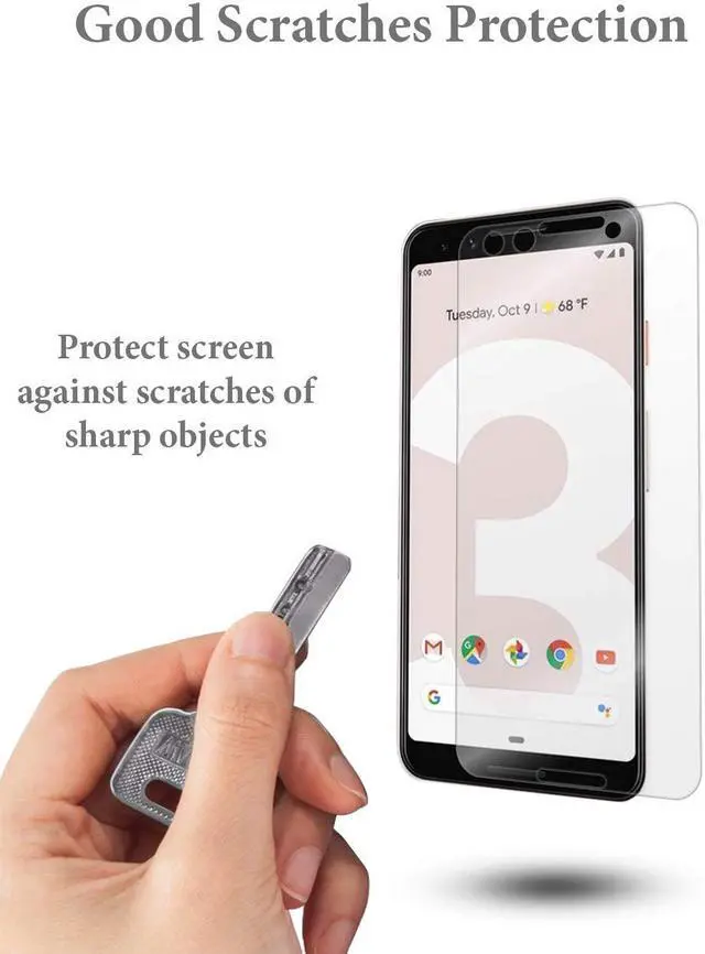 Alt view image 3 of 5 - TeckRoot Google Pixel 3 Tempered Glass Screen Protector [3 Pack] ProShield Edition Full Screen [High Definition] [Bubble Free] [Anti-Scratches] [Easy to Install]