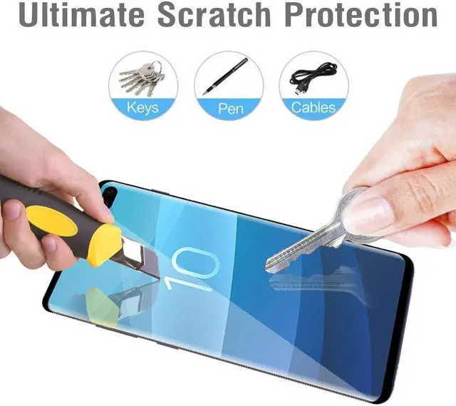 Alt view image 5 of 7 - TeckRoot Galaxy S10 Plus Screen Protector | Tempered Glass Full Coverage Screen Guard | Scratch Resistant Edge Protection for Samsung Galaxy s10 Plus | 3 Pack