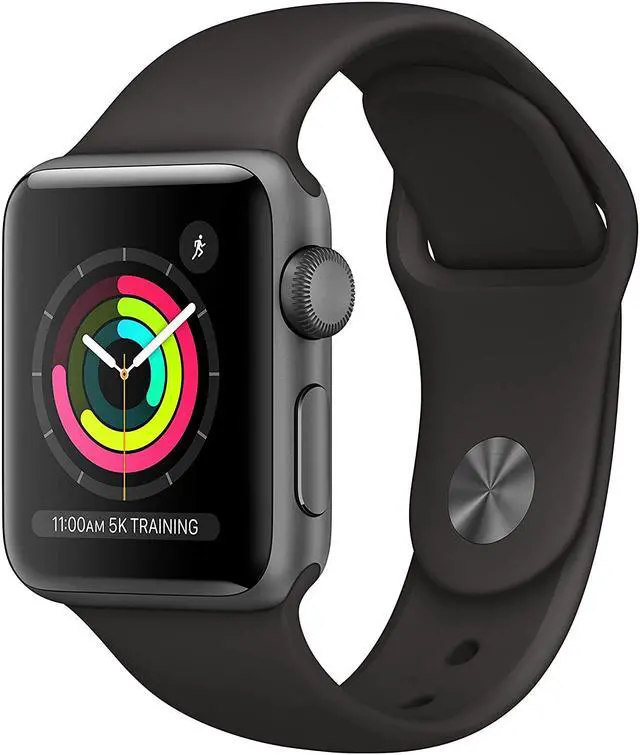 Alt view image 19 of 20 - Apple Watch Series 3 GPS w/ 42MM Space Gray Aluminum Case & Black Sport Band
