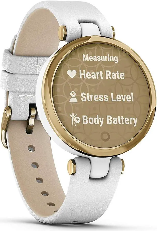 Alt view image 5 of 18 - Garmin Lily Classic Edition, Light Gold Bezel w White Case & Italian Leather Band Watch