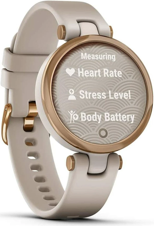 Main image of Garmin Lily Womens Fitness Classic Smartwatch | Rose Gold Bezel with Light Sand Silicone Band