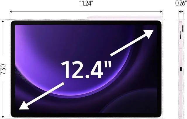 Alt view image 2 of 5 - SAMSUNG Galaxy Tab S9 FE+ Tablet 128GB 8GB RAM Unlocked 12.4 IPS LCD Screen, Wi-Fi, with S-Pen - Lavender