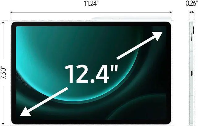 Alt view image 2 of 6 - SAMSUNG Galaxy Tab S9 FE Tablet 256GB 8GB RAM Unlocked 10.9 IPS LCD Screen, Wi-Fi, with S-Pen - Mint