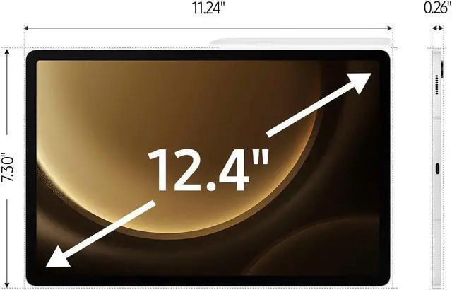 Alt view image 2 of 6 - SAMSUNG Galaxy Tab S9 FE+ Tablet 256GB 12GB RAM Unlocked 12.4 IPS LCD Screen, Wi-Fi, with S-Pen - Silver