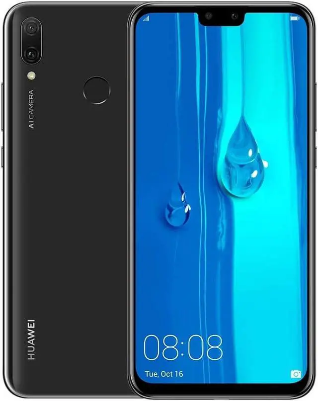 Alt view image 7 of 8 - Huawei Y9 (2019) JKM-LX3 Duos 64GB Unlocked GSM Phone w/ Dual 13 MP & 2 MP Camera - Midnight Black