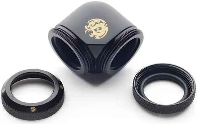 Alt view image 2 of 3 - Bitspower Matt Black Enhance 90-Degree Dual Multi-Link Adapter For OD 16MM (2PCS)