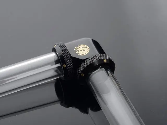 Alt view image 3 of 3 - Bitspower Matt Black Enhance 90-Degree Dual Multi-Link Adapter For OD 16MM (2PCS)