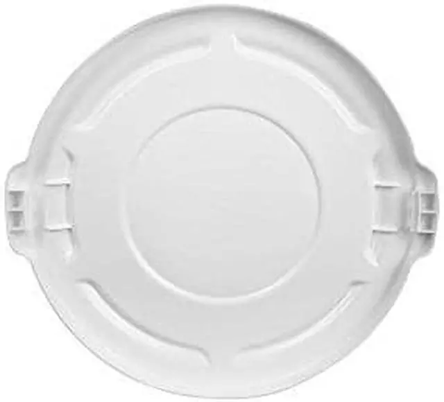 Alt view image 4 of 8 - RUBBERMAID FG261960WHT Brute Trash Can Top,Flat,Snap-On Closure,White