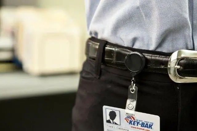 Alt view image 3 of 5 - KEY-BAK 0057-005 Blk MiniBak ID Vinyl Strap Standard Clip