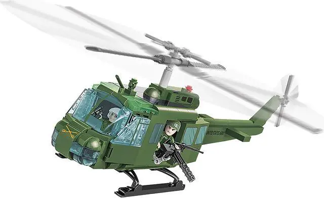 Alt view image 2 of 6 - COBI Small Army Air Cavalry - Huey Vietnam Helicopter Building Block Set # 2232
