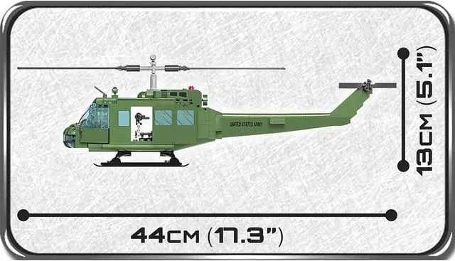 Alt view image 3 of 6 - COBI Small Army Air Cavalry - Huey Vietnam Helicopter Building Block Set # 2232