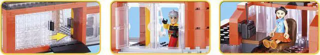 Alt view image 4 of 5 - COBI Action Town Fire Station - Building Block Firefighter Play Set # 1466
