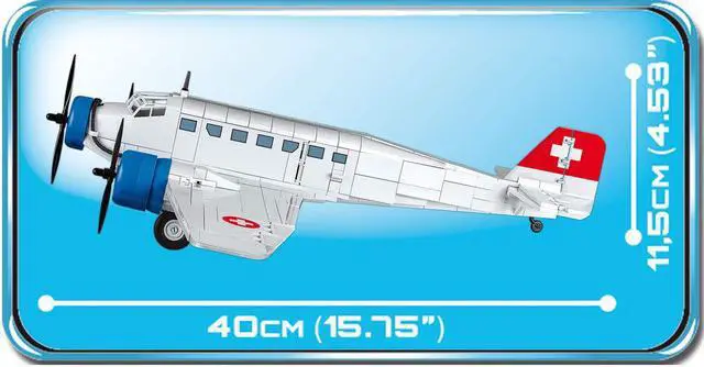 Alt view image 5 of 7 - COBI Small Army JUNKERS JU-52 3M Red Cross Plane Model Building Block Set # 5711