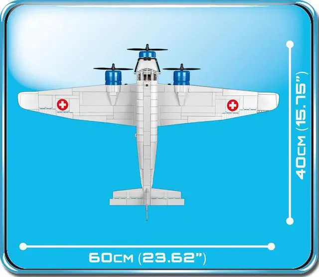 Alt view image 6 of 7 - COBI Small Army JUNKERS JU-52 3M Red Cross Plane Model Building Block Set # 5711