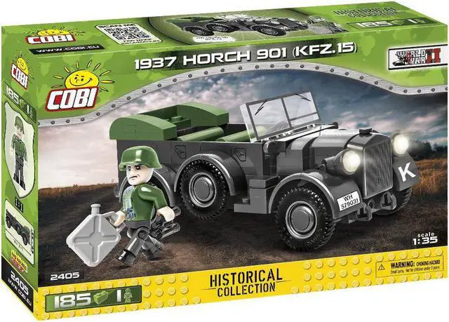 Alt view image 3 of 7 - COBI Historical Collection German 1937 Horch 901 (Kfz.15) Off-Road Car Model Building Block Set #2405