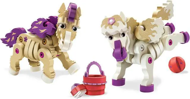 Main image of Bloco Toys Build-a-Friend Ponies Kit - Educational STEM Toy - Equestrian Animal Horses - DIY Interlocking Foam Building Block Construction Set (191 Pieces)
