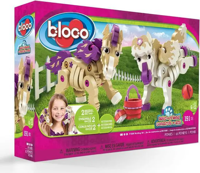 Alt view image 2 of 5 - Bloco Toys Build-a-Friend Ponies Kit - Educational STEM Toy - Equestrian Animal Horses - DIY Interlocking Foam Building Block Construction Set (191 Pieces)