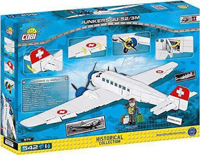 Alt view image 2 of 7 - COBI Small Army JUNKERS JU-52 3M Red Cross Plane Model Building Block Set # 5711