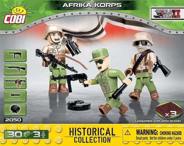 Alt view image 3 of 3 - COBI TOYS World War II German Army Afrika Korps WW2 Soldier Figures - Model Interlocking Building Block Set # 2050