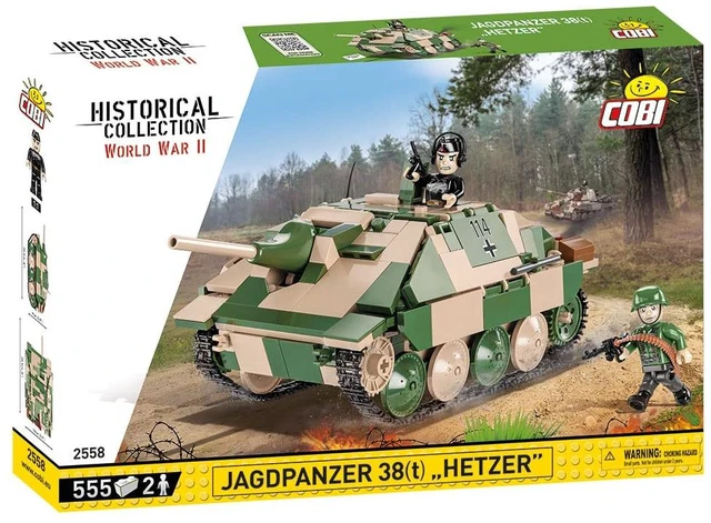 Alt view image 3 of 7 - COBI TOYS World War II Jagdpanzer 38 Sd.Kfz. 138/2 Hetzer Tank - Model WW2 Interlocking Building Block Set # 2558