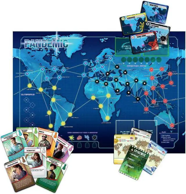 Alt view image 2 of 8 - Pandemic Board Game By Z-Man Games - A Family Cooperative Board Game