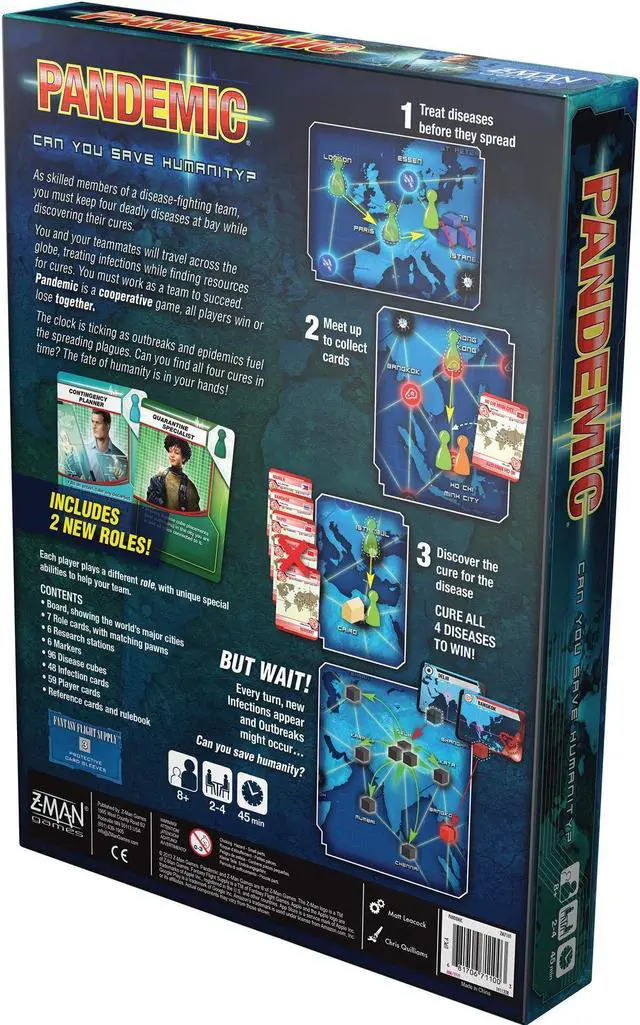 Alt view image 7 of 8 - Pandemic Board Game By Z-Man Games - A Family Cooperative Board Game
