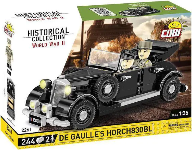 Alt view image 3 of 7 - COBI TOYS World War II Charles De Gaulle's Horch 830BL Vehicle - Model WW2 Interlocking Building Block Set # 2261