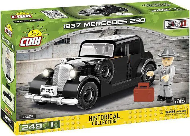 Alt view image 3 of 6 - COBI TOYS World War II 1937 Mercedes-Benz W143 Type 230 Car - Model WW2 Interlocking Building Block Set # 2251