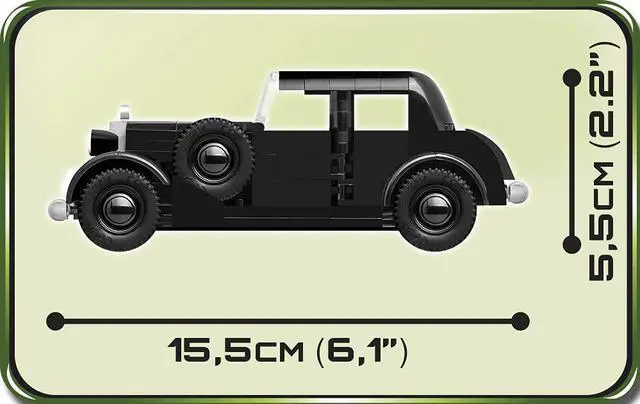 Alt view image 4 of 6 - COBI TOYS World War II 1937 Mercedes-Benz W143 Type 230 Car - Model WW2 Interlocking Building Block Set # 2251