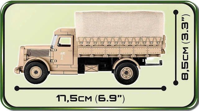 Alt view image 4 of 7 - COBI TOYS World War II Blitz 3600 Army Transport Truck - Model WW2 Interlocking Building Block Set # 2254