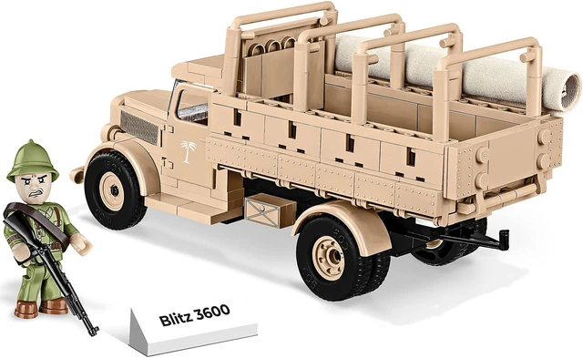 Alt view image 6 of 7 - COBI TOYS World War II Blitz 3600 Army Transport Truck - Model WW2 Interlocking Building Block Set # 2254