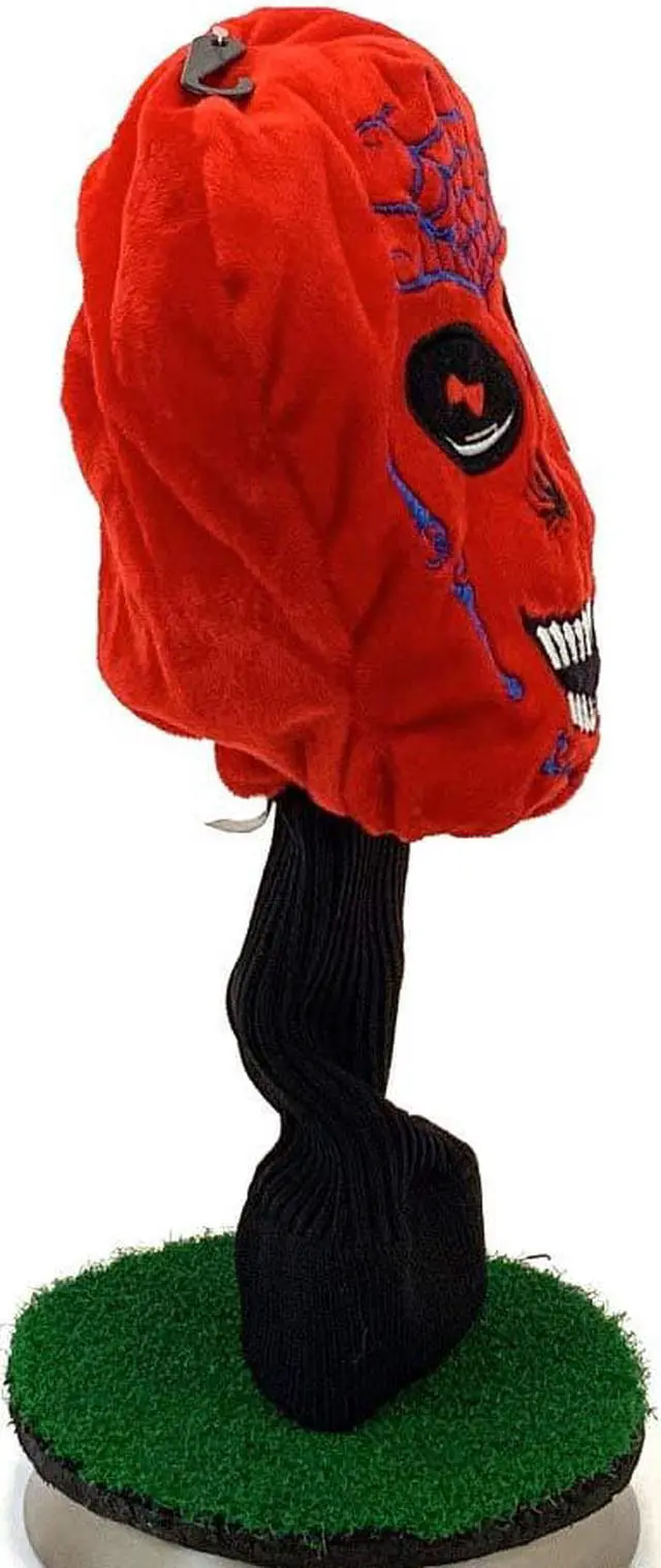 Alt view image 6 of 6 - Creative Covers Skull Red Golf Club Head Cover, Novelty Plush Headcovers, For Woods And Drivers