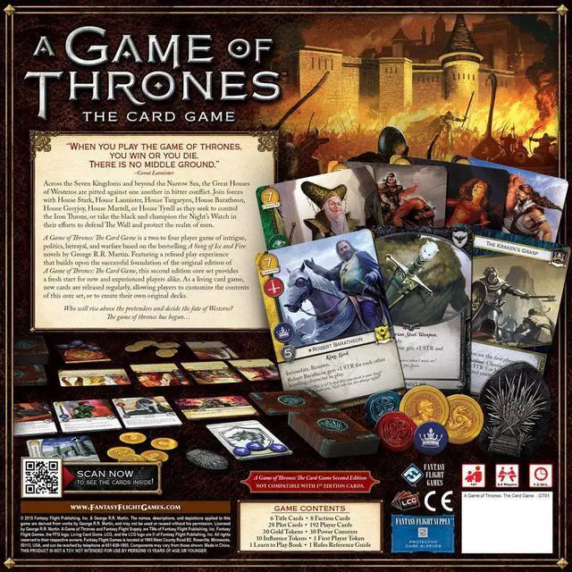 Alt view image 2 of 5 - A Game of Thrones The Card Game Second Edition Core Set | Epic Battle Game | Strategy Game for Adults and Teens | Ages 14+ | 2-4 Players | Average Playtime 1-2 Hours | Made by Fantasy Flight Games