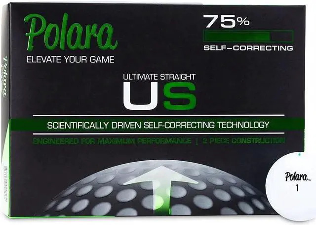 Main image of Polara Ultimate Straight Self-Correcting Golf Balls - Reduces Hooks And Slices By Up To 75% - 1 Dozen