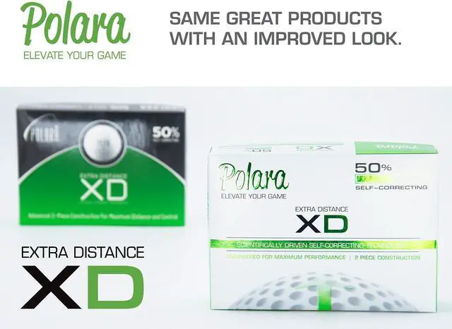 Alt view image 2 of 7 - Polara XD 2-Piece Extra Distance Golf Balls, Reduces Hooks and Slices 50% 1 Dozen