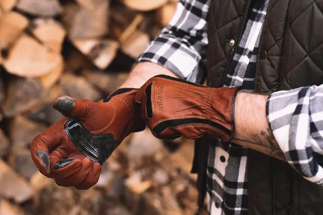 Alt view image 6 of 7 - Bionic Men's Tough Pro with Natural Fit Premium Leather Work Gardening Glove Brown (PAIR)