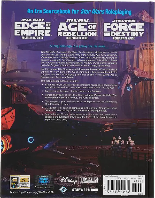 Alt view image 3 of 5 - Fantasy Flight Games Star Wars RPG: Rise of The Separatists (Hardcover) Star Wars Roleplaying Game Sourcebook