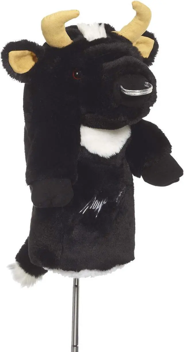 Main image of Creative Covers Sergio Garcia Spanish Bull Black Golf Club Head Cover, Novelty Plush Headcovers, For Woods And Drivers