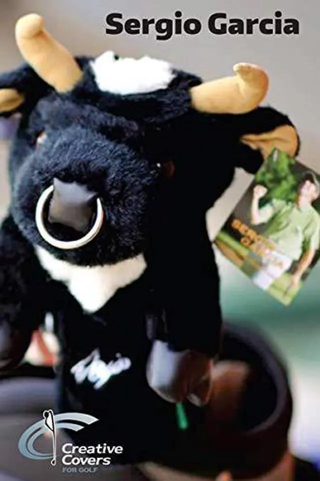 Alt view image 2 of 3 - Creative Covers Sergio Garcia Spanish Bull Black Golf Club Head Cover, Novelty Plush Headcovers, For Woods And Drivers